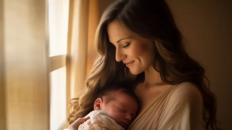 close up new born baby with mom scaled