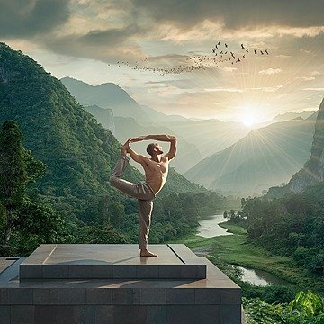 pngtree dificult yoga in the morning sunrise nature i day image 15904202