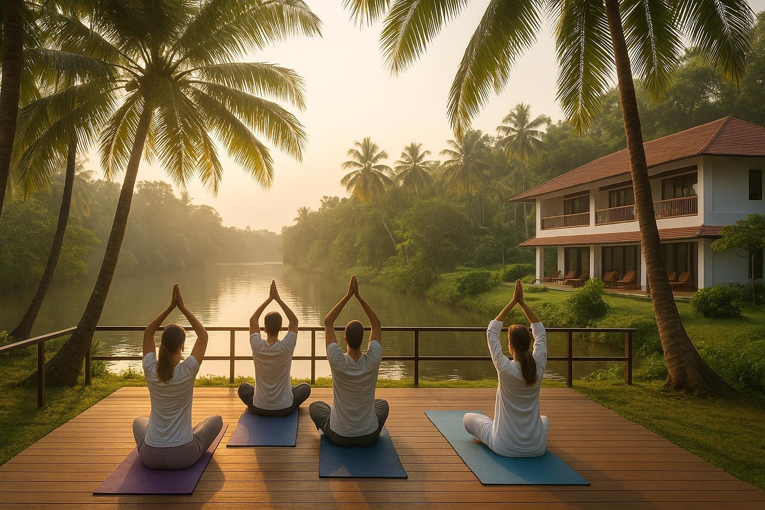 Sunrise yoga and Ayurveda in Kerala
